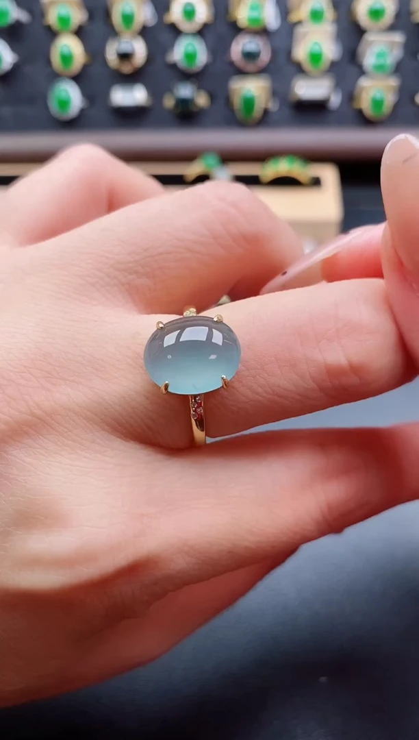 银S925镶嵌戒指翡翠1