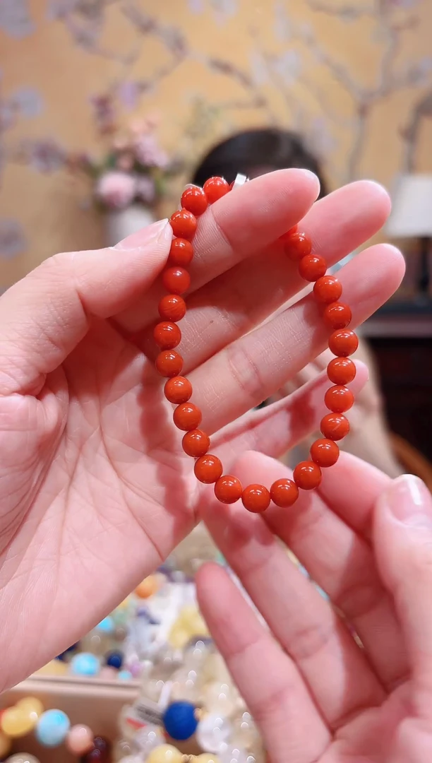 未镶嵌手链南红玛瑙6.5咪南红手串