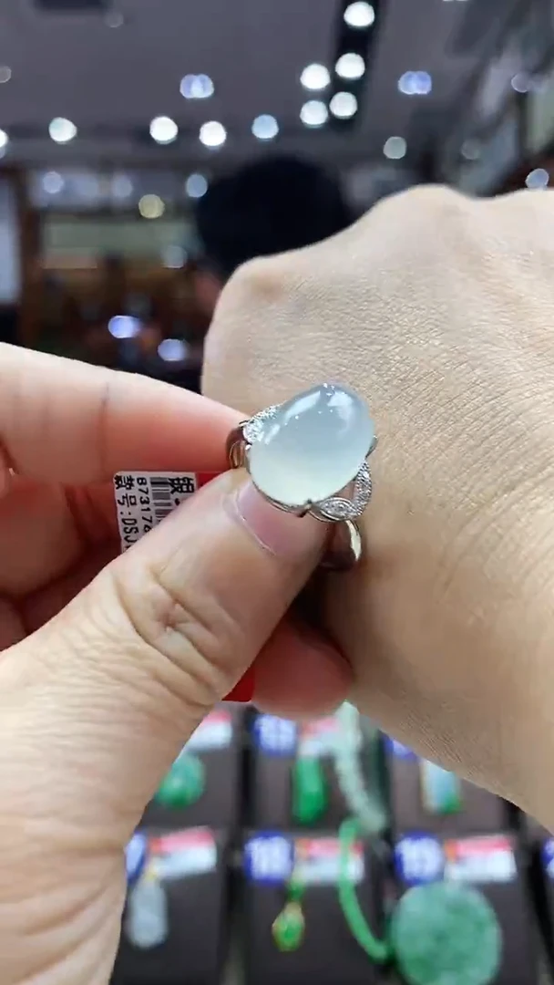 银S925镶嵌戒指翡翠戒指