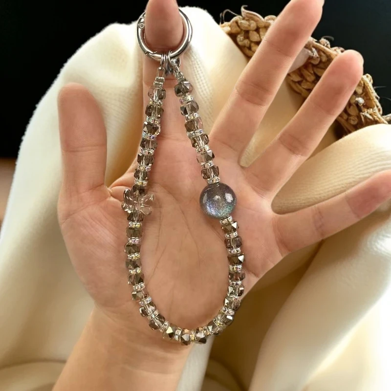 615女款水钻圈时尚手腕挂链兼手机挂绳手工串珠短款