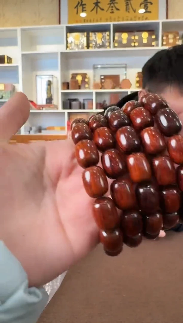 檀香紫檀（小叶紫檀）琴料 12*15枣珠 单圈手串 透 默认发货