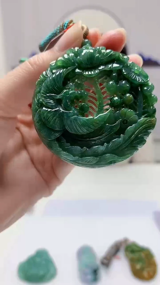 【闪购商品】定制翡翠未镶嵌4852zm-毛货挂件9凤凰