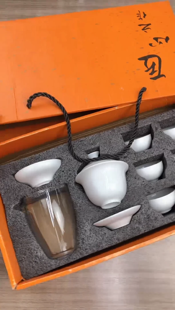 白瓷11头福杯礼盒装