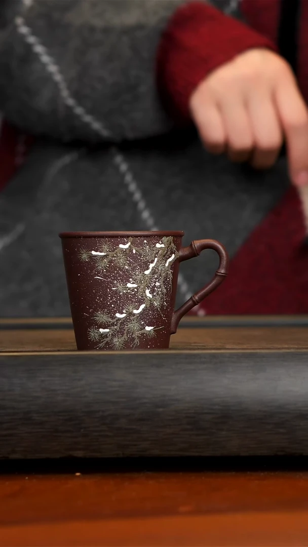 【闪购商品】紫砂茶壶紫泥把手杯  雪松