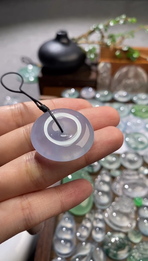 吊坠(不含链)未镶嵌翡翠紫罗兰平安扣