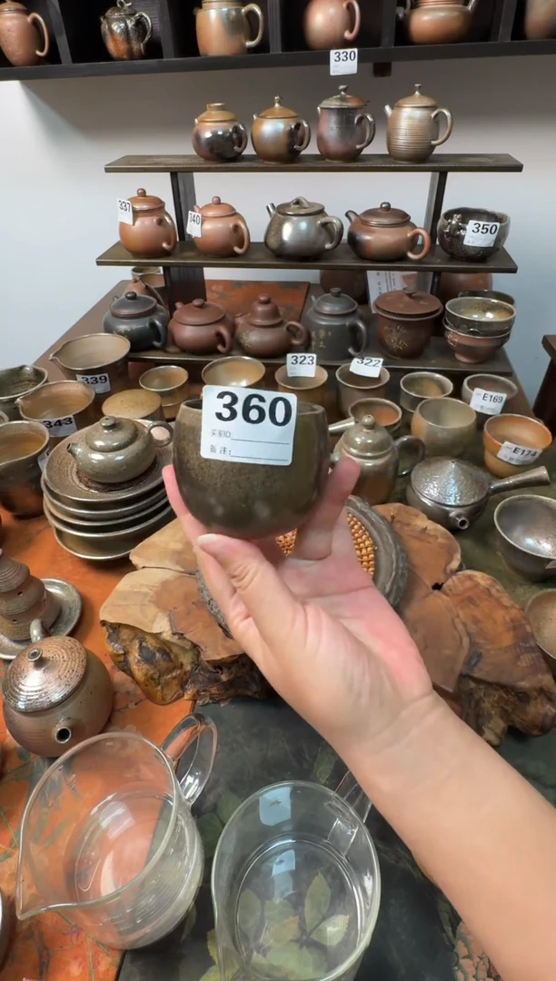 坭兴陶柴烧精品龙蛋杯