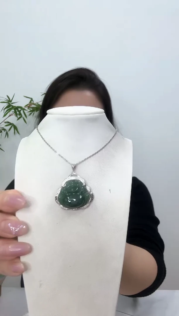 【闪购商品】翡翠吊坠(赠链)银S925镶嵌小佛