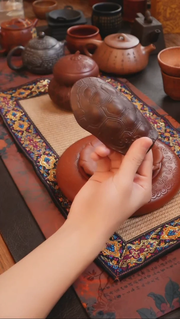 茶杯紫砂紫砂龟甲