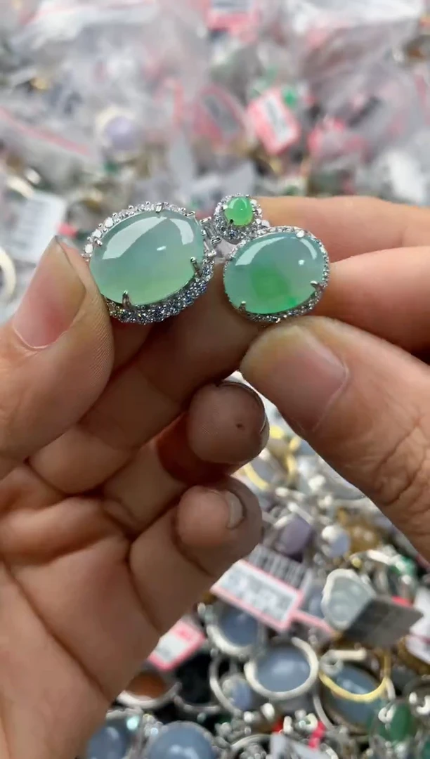 银S925镶嵌戒指翡翠222---10