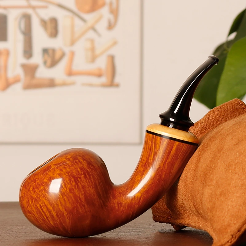 卢泳工作室 杰弗森 浅色光面橡果 空腔大气室 3mm 石楠木 烟斗