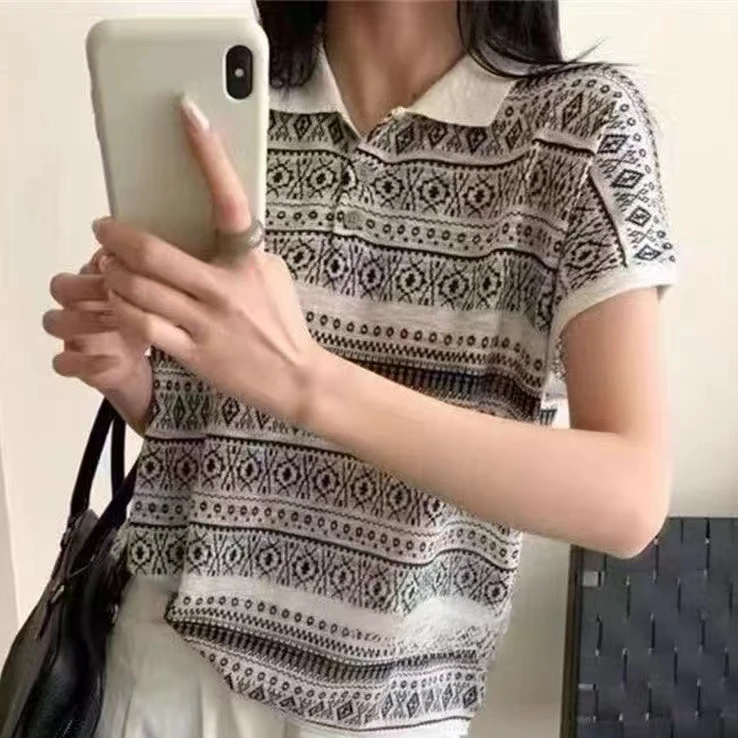 黑白竹节夏季时尚针织衫轻薄开衫软糯薄款显瘦女