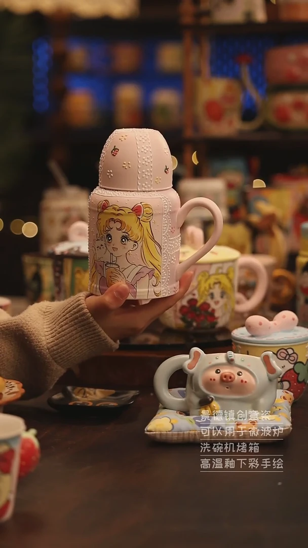 陶瓷景德镇可爱陶瓷釉下彩绘设计师款