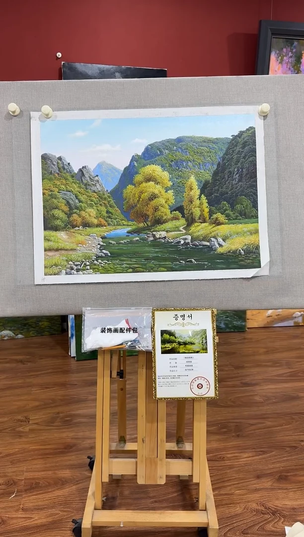 油画【原创·保真·带证书】朝鲜画家纯手绘油画--顺丰包邮--