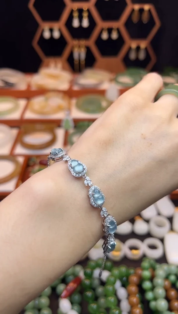 银S925镶嵌手链翡翠福利