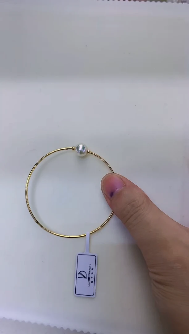 银S925镶嵌饰品海水珍珠设计款手镯