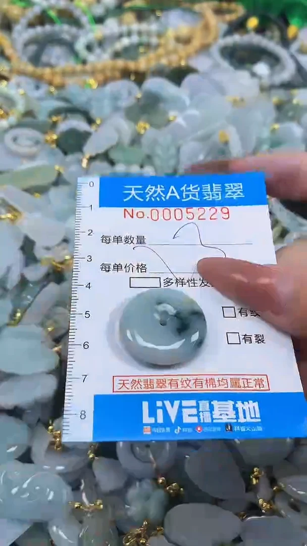 颈饰未镶嵌翡翠净货挂件-5229