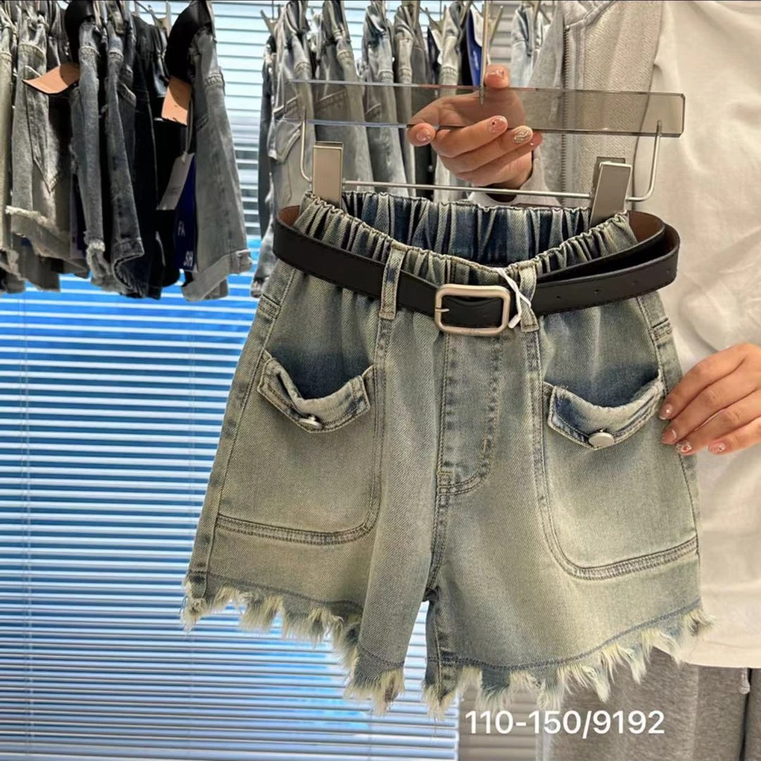 505888 韩版男童女童新款夏款时尚儿童洋气百搭休闲夏季牛仔短裤