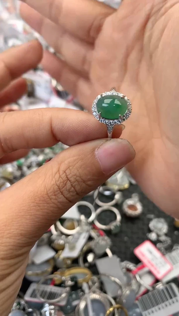 银S925镶嵌戒指翡翠11                  6