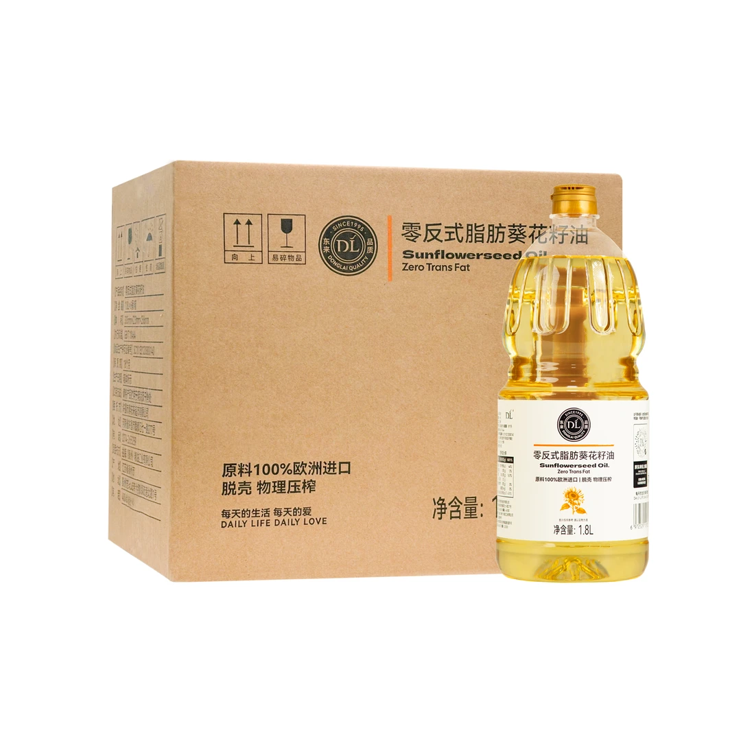 DL零反式脂肪葵花籽油1.8L*6桶（整箱发货）