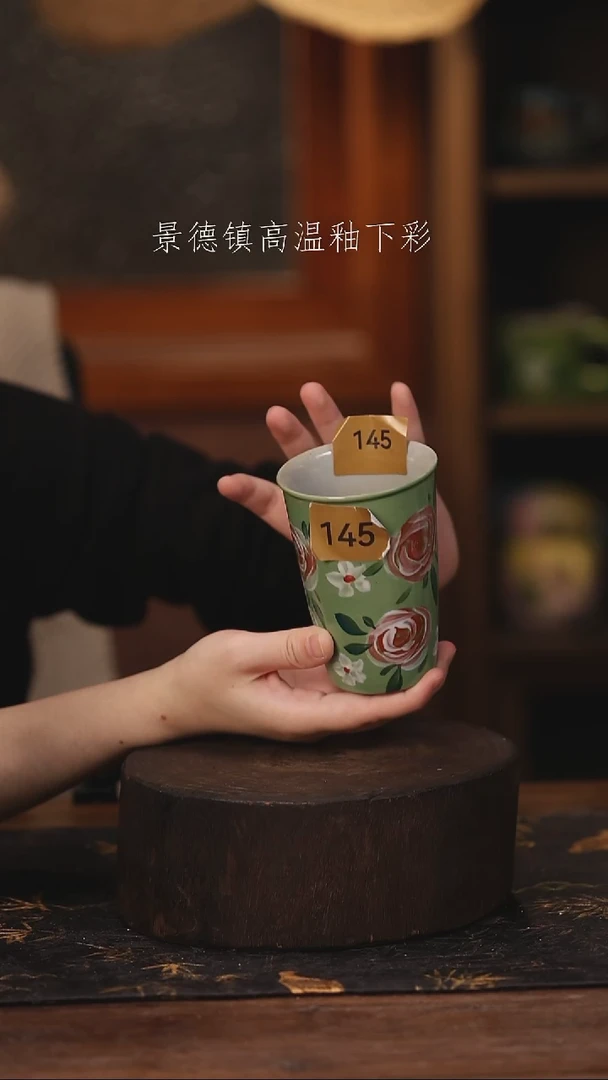 陶瓷景德镇高温釉下手绘陶瓷@L145@