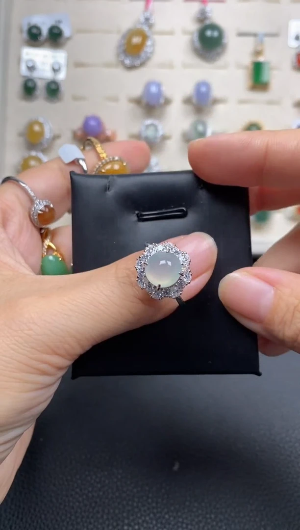 【闪购商品】翡翠戒指银S925镶嵌111111