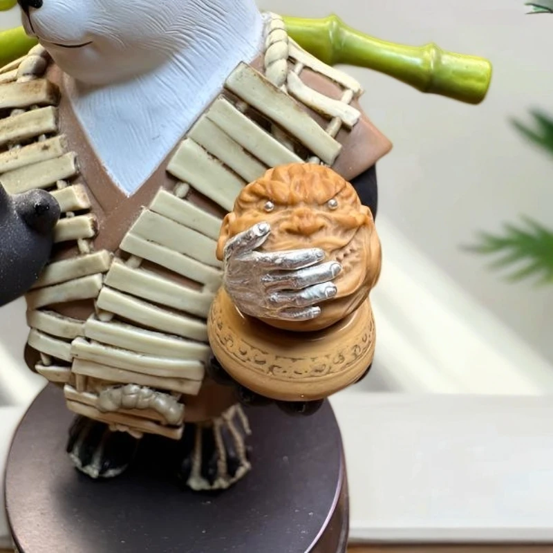 「铜手佛爷」精工猴头核桃雕刻镶嵌单颗 孔道镶嵌猴头配饰