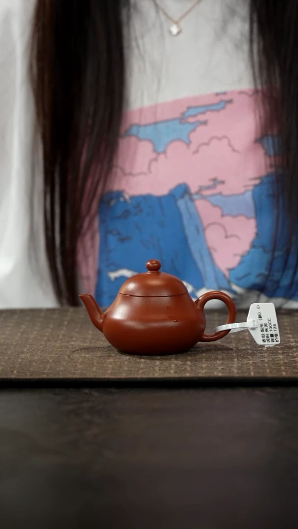茶壶紫砂朱泥梨形壶100cc