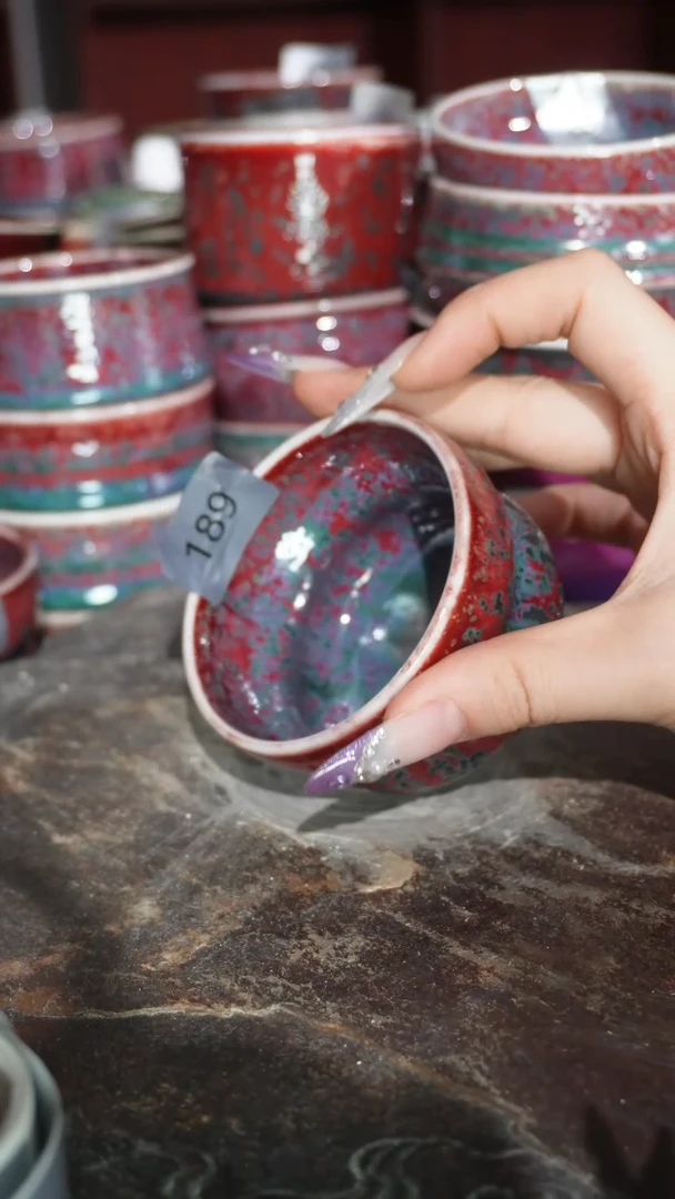 摆件陶精品窑变钧瓷茶器