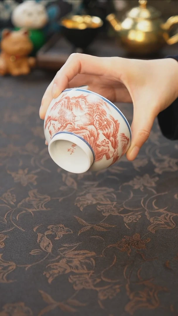 杯景德镇陶瓷杯碗柴烧多人