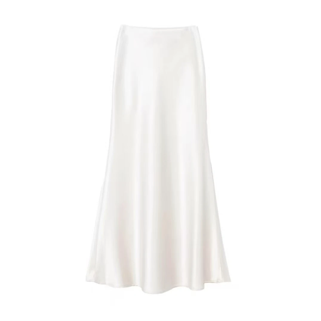 【莹柔春款】醋酸缎面半身裙女春款垂感到脚踝显瘦长裙A字鱼尾裙