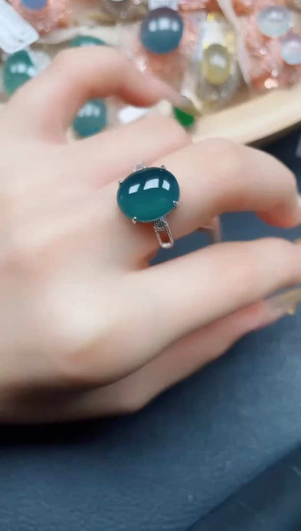 【闪购商品】翡翠戒指银S925镶嵌翡翠