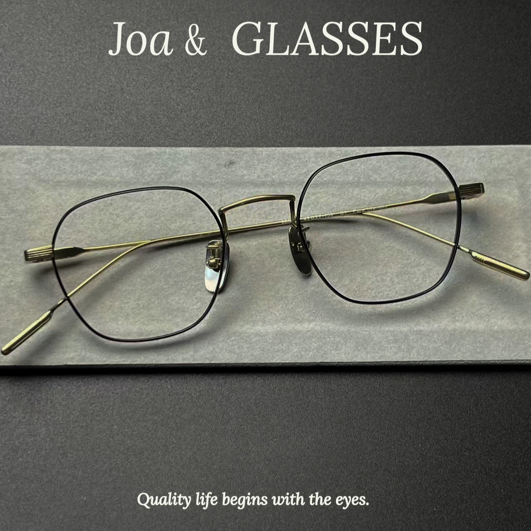 「80808」超轻纯钛多边形近视眼镜框文艺复古适合男女佩戴