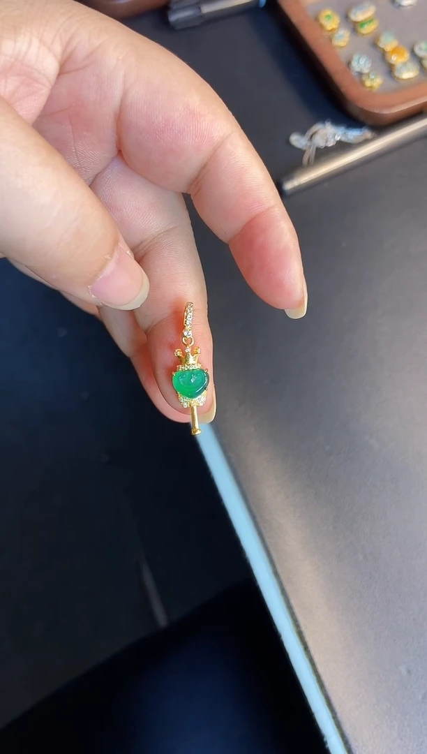 吊坠(不含链)银S925镶嵌翡翠1