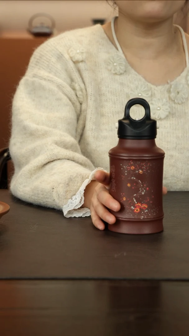 【闪购商品】紫砂茶壶直播福利便携茶杯泥绘雪梅花紫泥