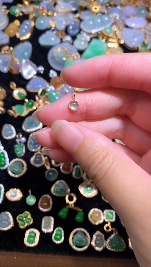 颈饰银S925镶嵌翡翠天然a货翡翠