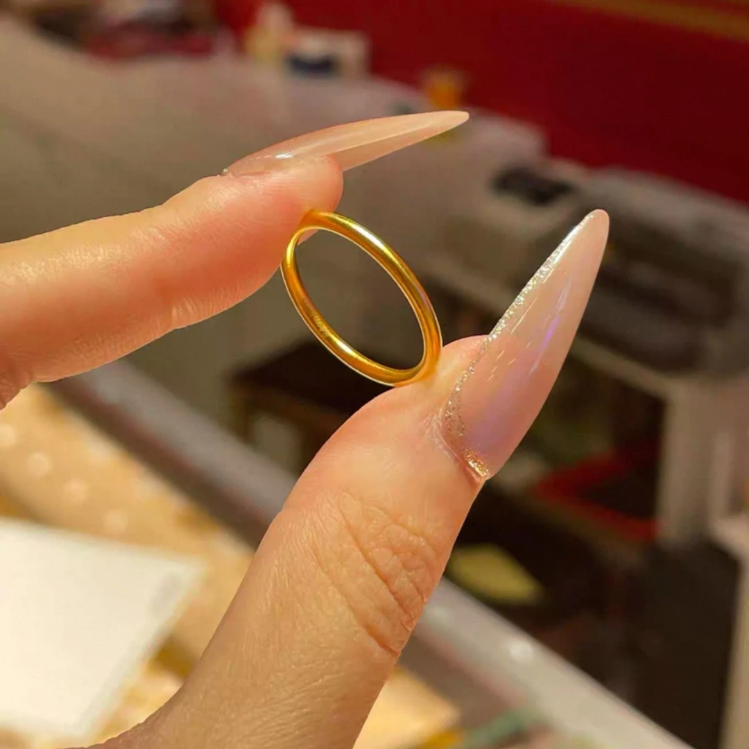 999镀三生三世实心戒时尚不掉色链条