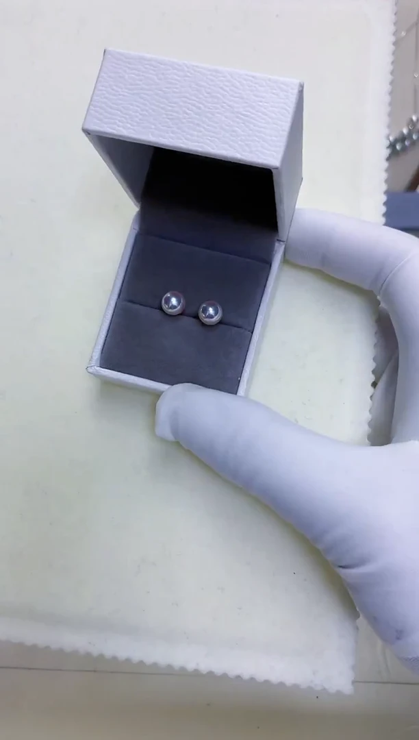 【闪购商品】海水珍珠商品18K金镶嵌6-7素钉定制