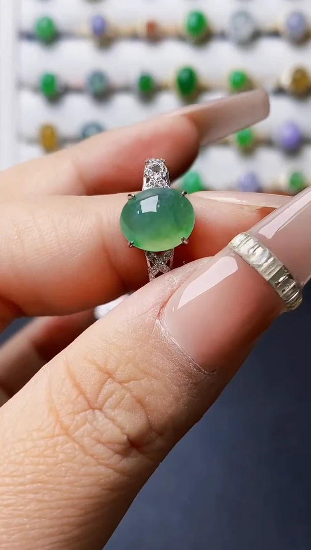 银S925镶嵌戒指翡翠1446