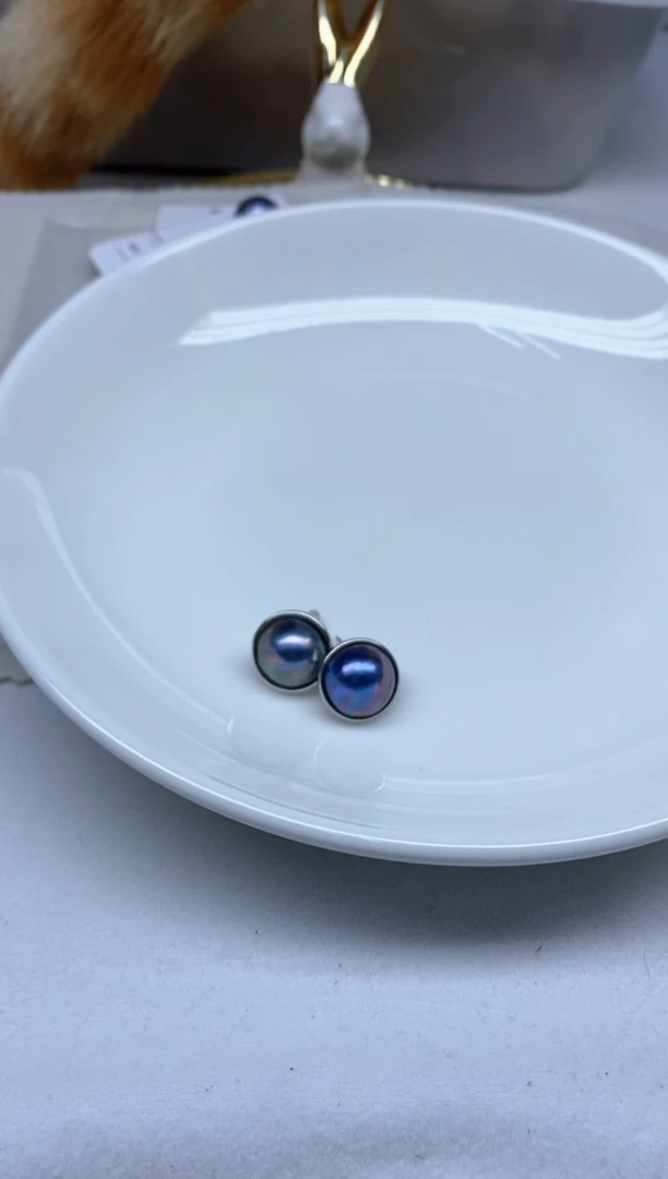 耳饰拼合珍珠（马贝珠）银S925镶嵌多样性发货，发1对