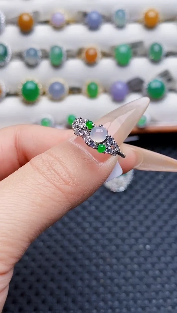 银S925镶嵌戒指翡翠4224