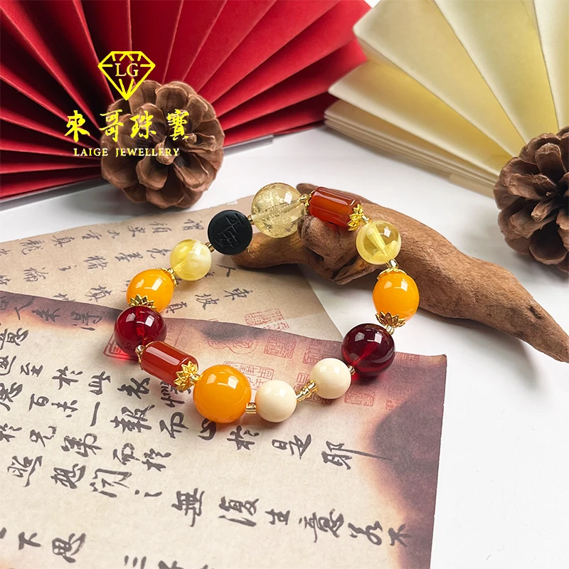 五一特惠【来哥严选】南红狮子红多宝玛瑙手串