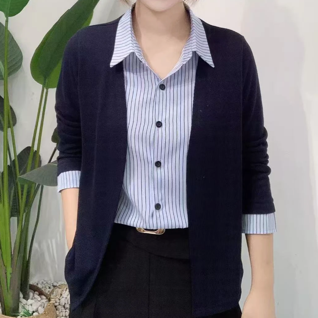 女款假两件衬衫上衣01-2722