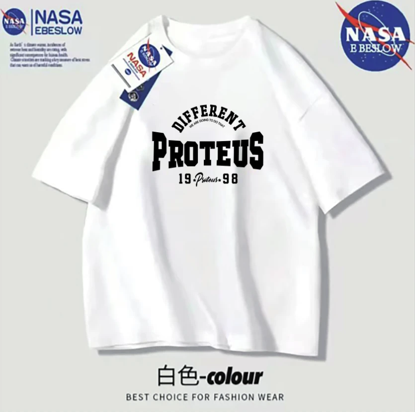 透气宽松夏季T恤纯棉印花休闲时尚短袖男女同款百搭T恤-字母1998