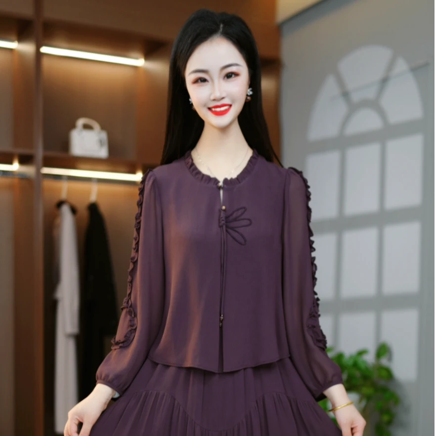 新款时尚大码纯色百搭简约遮肉显瘦假两件连衣裙M-4XL