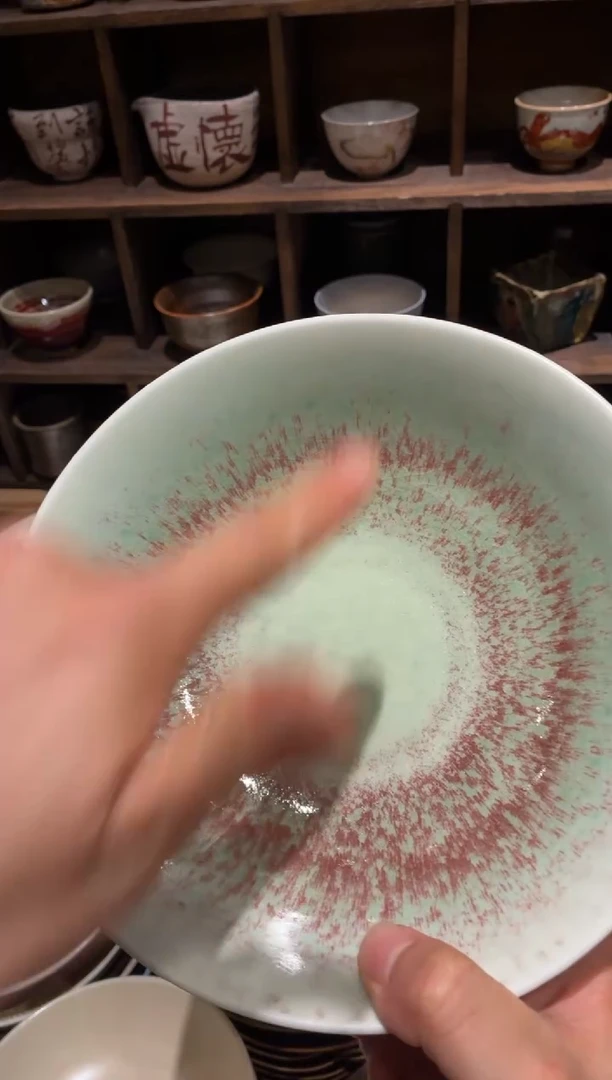 瓷片小**姨96桐花手工深盘1个