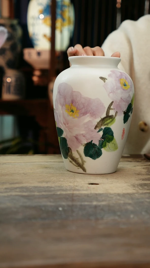 【闪购商品】瓷片景德镇纯手工釉下彩精品花瓶