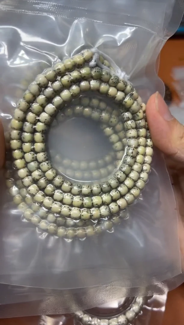 星月菩提手串6*5石玉大留白长串120颗