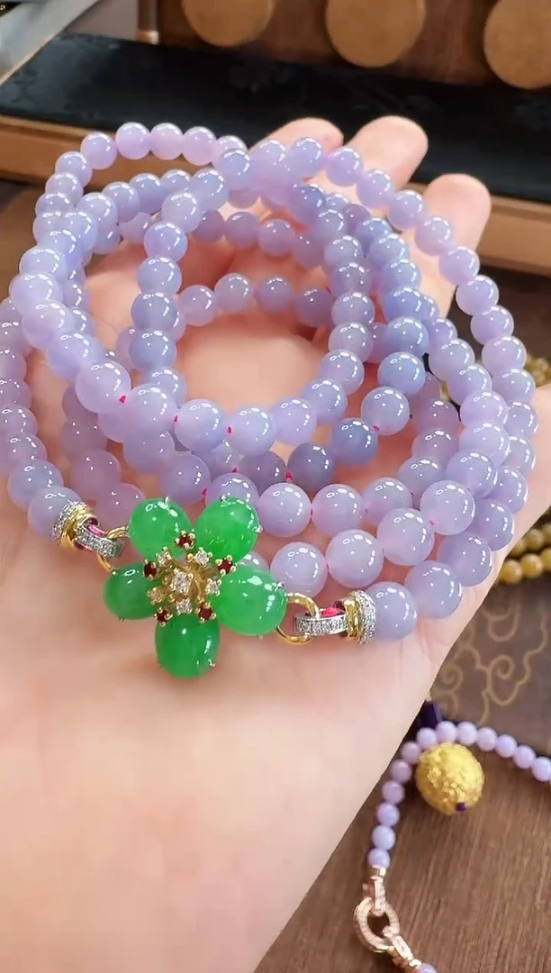 翡翠18K金镶嵌颈饰珠串