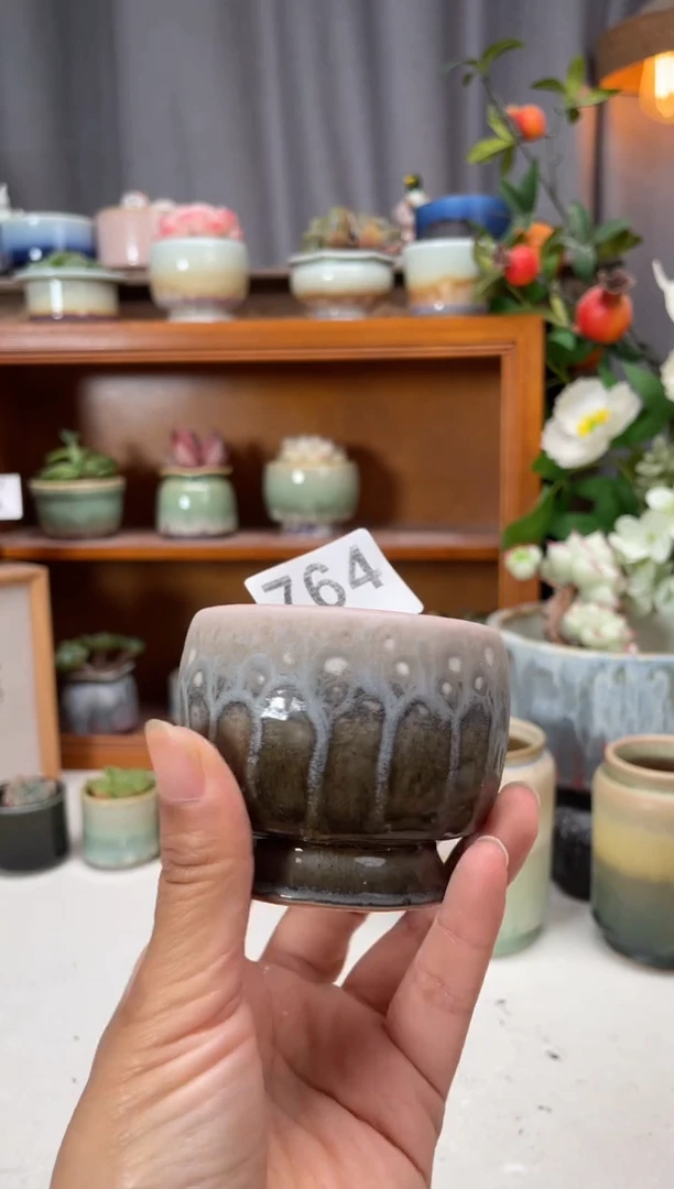 瓷片764知木小芳花盆