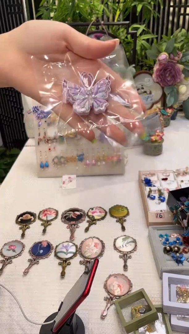 织绣爱**静非遗绒花手工饰品